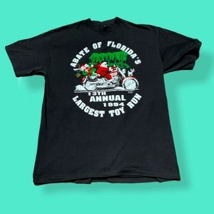 Biker Santa Vintage Single Stitch Tee